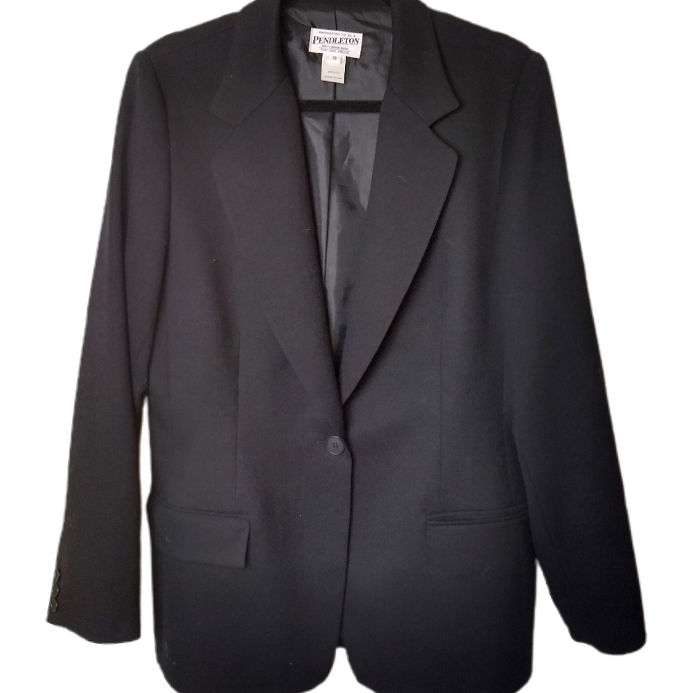 Women's 90's Pendleton Blazer Schoolboy Sz 10 Dark Academia 100% Virgin Wool EUC